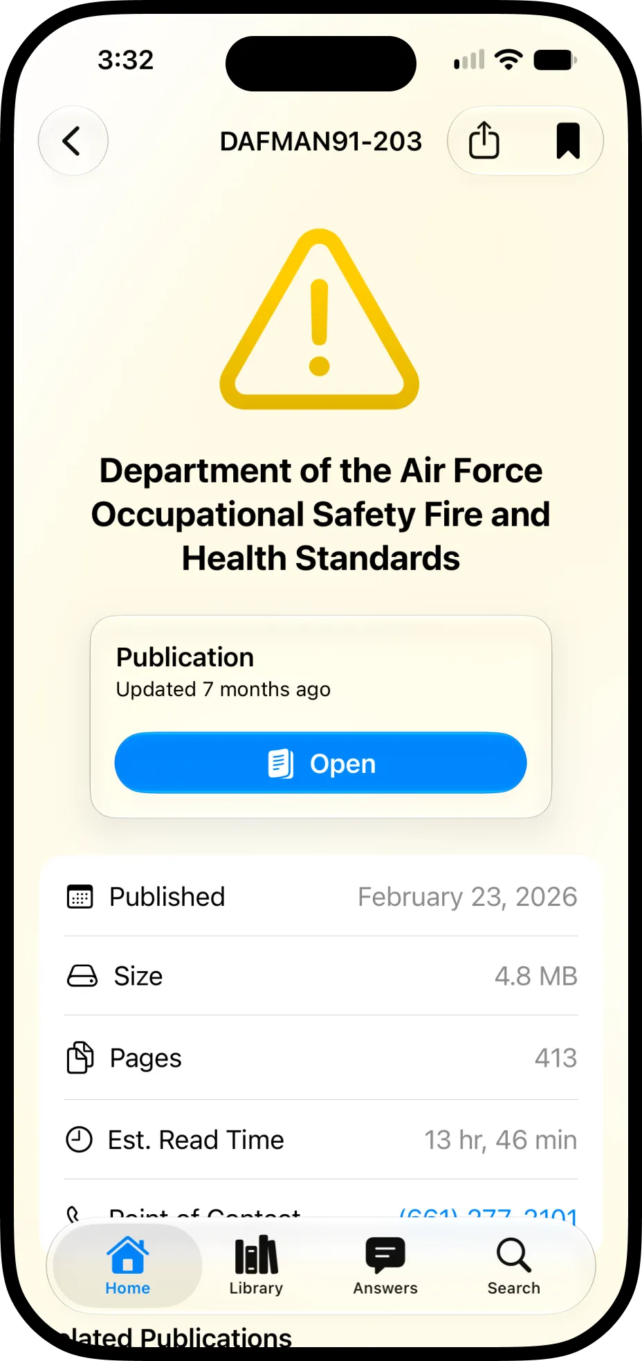 Saving a publication to the library in AFI Explorer